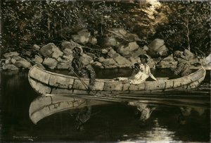 Yaralı İngiliz Subayı Kürek Çekmek, 1897. by Frederic Remington