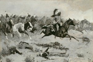 Çizgiden Geçilen Kırmızı Localar, c. 1900. by Frederic Remington