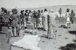 Tercüman Gençlere El salladı, 1900 dolayları by Frederic Remington
