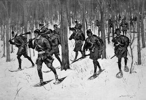 Rogers Rangers Yürüyüşü (lito) by Frederic Remington