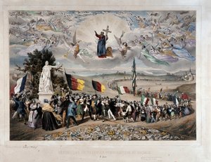 Avrupa Halklarının Birlik ve Kardeşlik İçinde Evrensel Demokratik ve Sosyal Cumhuriyet Alayı. Taşbaskı Frederic Sorrieu (1807-vers 1861) 1848 Paris, musee Carnavalet - Evrensel Demokratik ve Sosyal Cumhuriyet