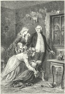 Louis XVI, idamından önce ailesiyle vedalaşıyor