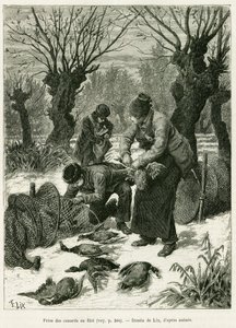 Ağda ördek yakalayın. Edouard Charton (1807-1890), Hachette, Paris tarafından yönetilen tur du monde 1888