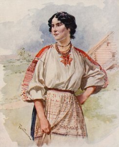 Yazlık Elbiseli Bir Rus Hizmetçi by Frederic de Haenen