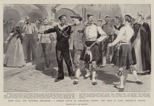 John Bull ve Brother Jonathan, bazı Amerikan Birliklerinin Ziyareti Sırasında Cebelitarık