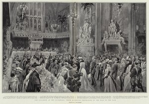The Luncheon at the Guildhall, Their Majesties proceeding up the Hall to the Dais  by Frederic de Haenen
