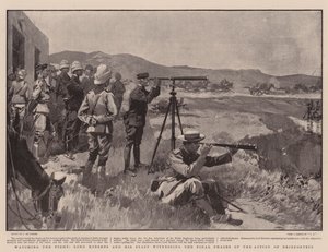 Dövüşü izlerken, Lord Roberts ve Ekibi, Driefontein Eyleminin Son Aşamalarına tanık oluyor by Frederic de Haenen