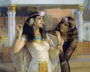 Philae teraslarında Kleopatra by Frederick Arthur Bridgman