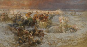 Kızıldeniz tarafından yutulan Firavunlar Ordusu by Frederick Arthur Bridgman