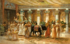 Kutsal Boğa Alayı, Apis, c.1879 (tuval üzerine yağlı boya) by Frederick Arthur Bridgman