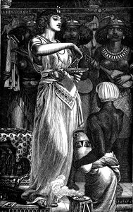 Kleopatra VII MÖ 69-30, Mısır Kraliçesi, incileri şarapta eritirken, 1866
