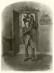 Bob Cratchit ve Minik Tim (gravür) by Frederick Barnard