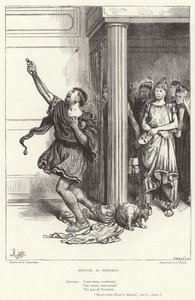 Alt, Pyramus olarak, Yaz Gecesi Rüyası, V. Perde, I. Sahne by Frederick Barnard