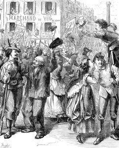 Paris Savunması: barikatları kuracak öğrenciler, Fransa-Prusya Savaşı, 1870