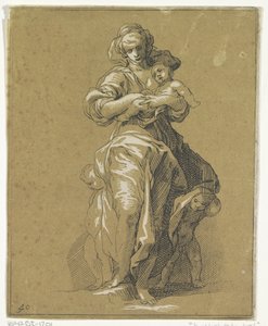 Üç çocuklu Caritas by Frederick Bloemaert