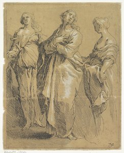 Üç ayakta figür by Frederick Bloemaert