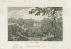 Beaudesert Hall ve Park: gravür, nd [c 1830] by Frederick Calvert