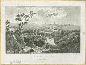 Burslem - Çanak Çömleklerin Görünümü: gravür, nd [c 1830