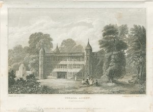Tixall Hall - Gatehouse: gravür, nd [c 1830] (baskı) by Frederick Calvert