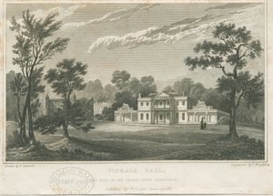 Tixall Hall: gravür, nd [c 1830] (baskı) by Frederick Calvert