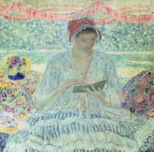 Yaz Okuması (tuval üzerine yağlı boya) by Frederick Carl Frieseke