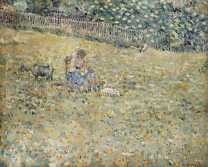 kadın ve keçi by Frederick Carl Frieseke