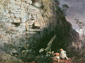 Itzam Na Başkanı, Izamal, Yucatan, Meksika, 1844 (renkli taş)