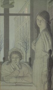 İç Mekan - Akşam, 1915 (kalem, yıkama ve guaj) by Frederick Cayley Robinson
