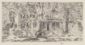 Ana Caddedeki Ev, Easthampton, 1922. by Frederick Childe Hassam