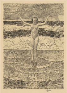 Yağmur Damlaları ve Sörf, 1921. by Frederick Childe Hassam