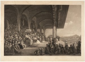 Majesteleri Mysore Mihracesi'nin Dussorah Durbar'ı by Frederick Christian Lewis