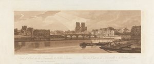 Arsenal 1802'den alınan Pont de la Tournelle ve Notre Dame'in görünümü
