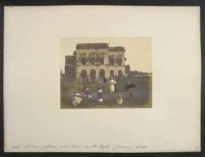 İngiliz bir beyefendinin konutu, [Garden Reach,] Kalküta, c.1851-52 (el ile renklendirilmiş fotoğraf)