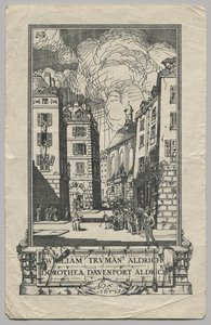 Bookplate: William Truman Aldrich ve Dorthea Davenport Aldrich, Ex Libris yazılı by Frederick Garrison Hall
