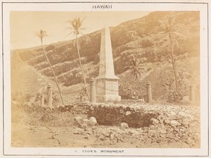 HMS Triumph Pasifik İstasyonu - Levha 14, Cooks Anıtı, Hawaii. by Frederick George Denham Bedford