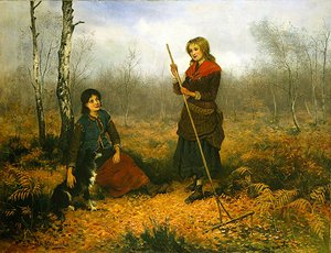 Yaprak Toplama (tuval üzerine yağlı boya) by Frederick Gerald Kinnaird