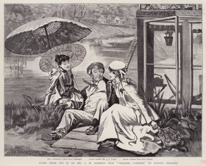 İngiliz aktörler Irene Vanbrugh, John Lawrence Toole ve Mary Ansell, JM Barrie