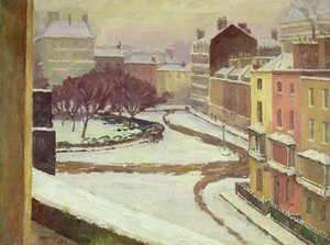 Hannover Meydanı'nda kar, Londra by Frederick James Porter