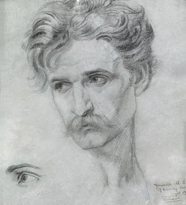 Giuseppe Moto çalışması (kağıt üzerinde tebeşir) by Frederick James Sheilds