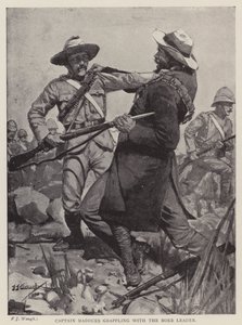 Kaptan Madocks, Boer lideriyle boğuşuyor (lito) by Frederick Judd Waugh