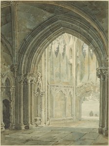 St Mary Redcliffe Kuzey Sundurma İç by Frederick Mackenzie