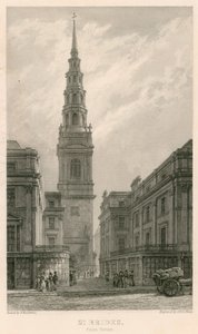 Aziz Gelin Kilisesi, Fleet Street, Londra by Frederick Mackenzie