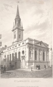 St. Lawrence Jewry, T. Turnbull tarafından gravür by Frederick Mackenzie