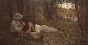 Flüt Çalan by Frederick McCubbin