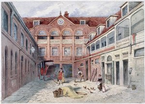 Blue Boar Inn, Holborn, Londra, c1840