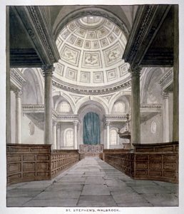 Aziz Stephen Walbrook Kilisesi, Londra Şehri, c1840.
