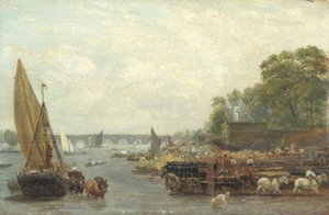 Westminster Bridge, c.1820-30 (panelde yağ) by Frederick Nash