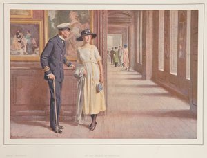 Devlet dairelerinde deniz subayı ve bayan by Frederick Pegram
