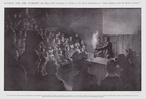 Sir Robert Ball, Kraliyet Enstitüsü'nde çocuklara ders veriyor (lito) by Frederick Pegram