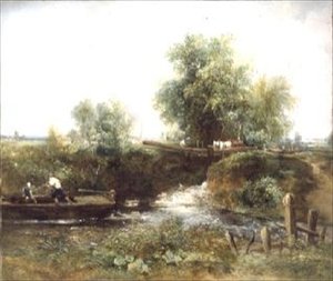Atların Geçtiği Nehir ve Skiff by Frederick Waters Watts
